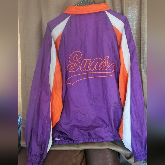 Vintage 90s Phoenix Suns Warm-up Windbreaket Top NBA Sweatsuit Jacket Zip Up XL - Picture 7 of 14